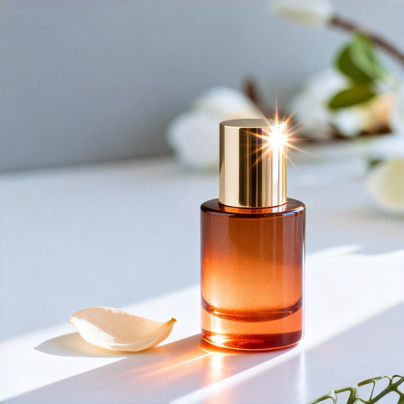 NS-D018 Custom gradient color essential oil glass pump bottle