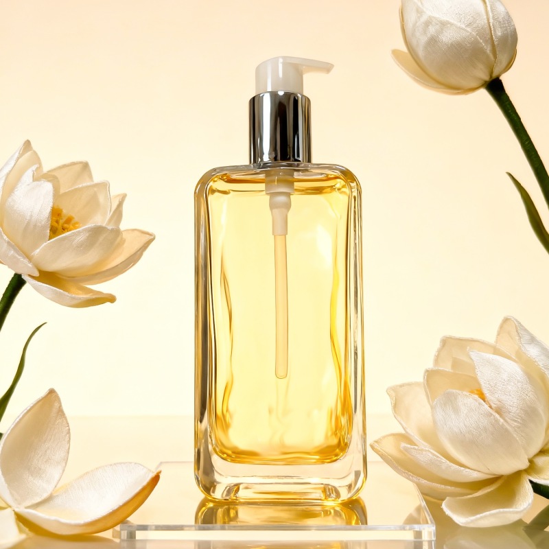 NS-029 250ml 8oz Large Capacity Square Essential Oil Spray Pump Bottle