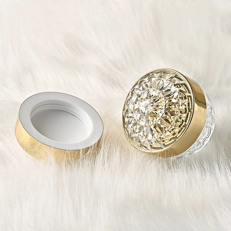 Siebdruck 50 ml leerer Glas-Cremebehälter mit Diamantdeckel, Luxus-Kosmetikdose