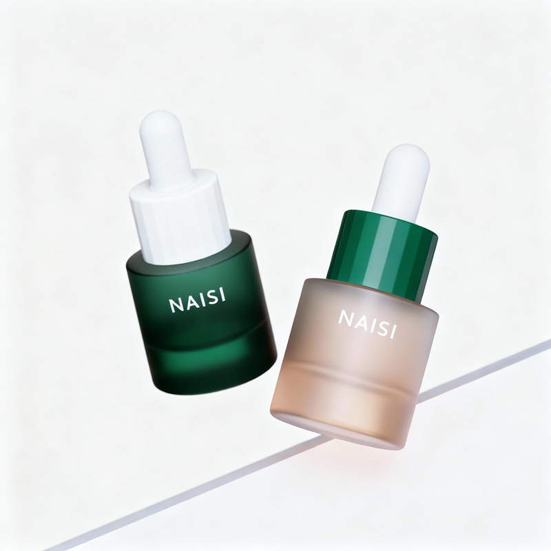 NS-D0013 Green Glass 20ml Dropper Bottles Glass Thick Bottom Pipette Bottle