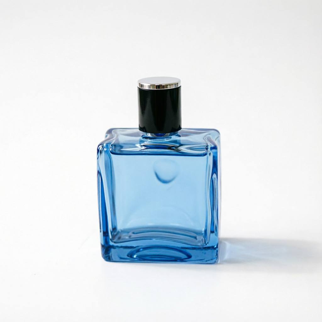 50ml Clear Square Perfume Bottle with Silver Cap