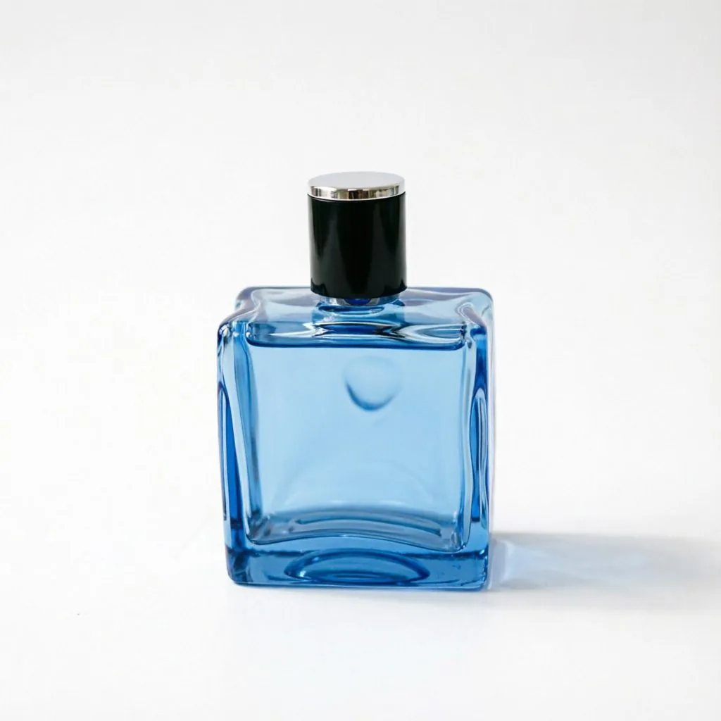 50ml Clear Square Perfume Bottle with Silver Cap