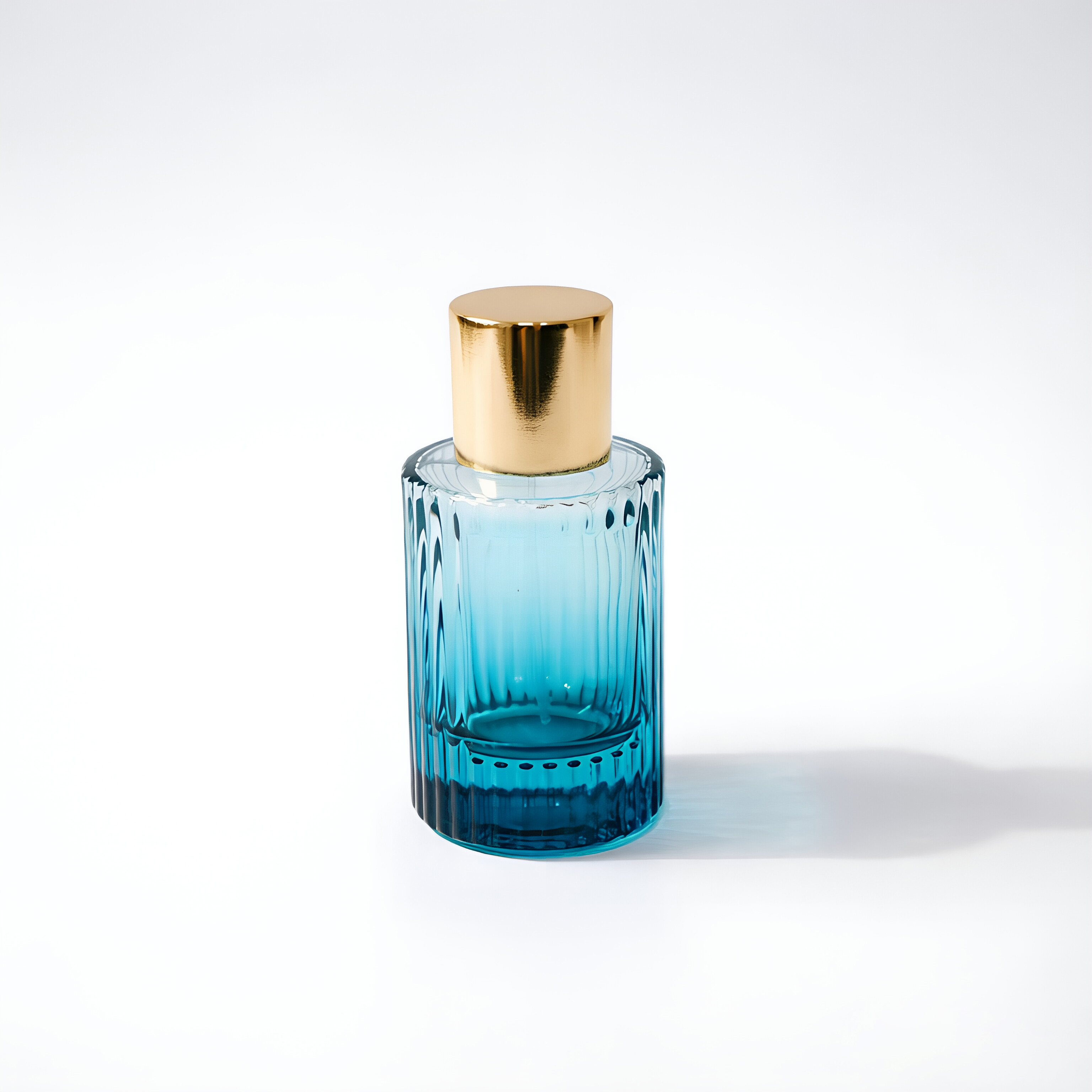 Clear Perfume Bottle with Gold Collar