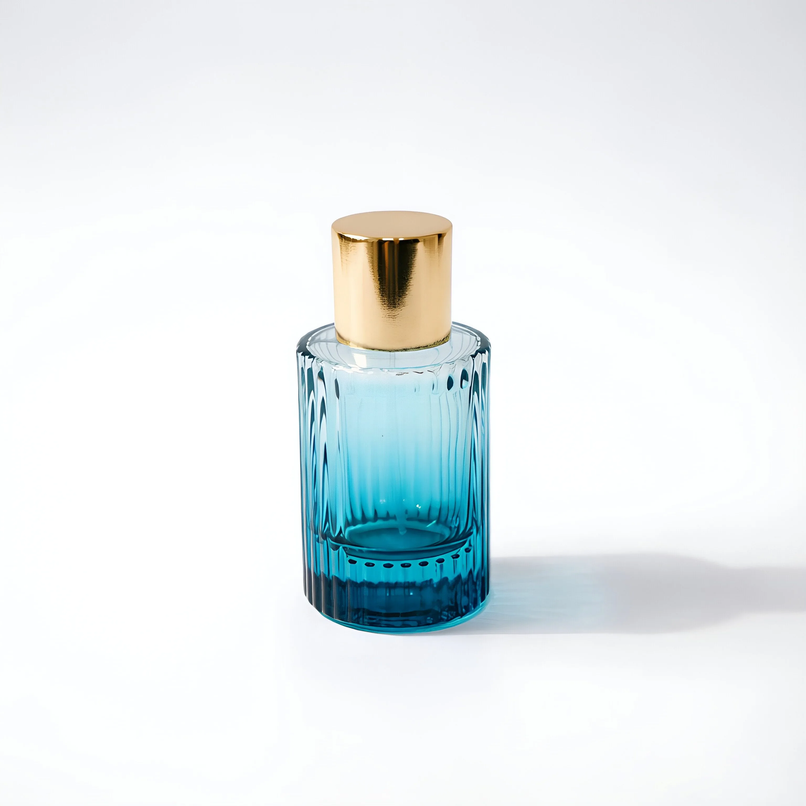 Clear Perfume Bottle with Gold Collar