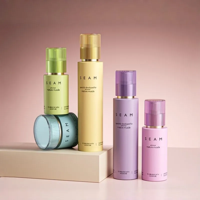 Gradient Pink Glass Lotion and Cream Jar Set