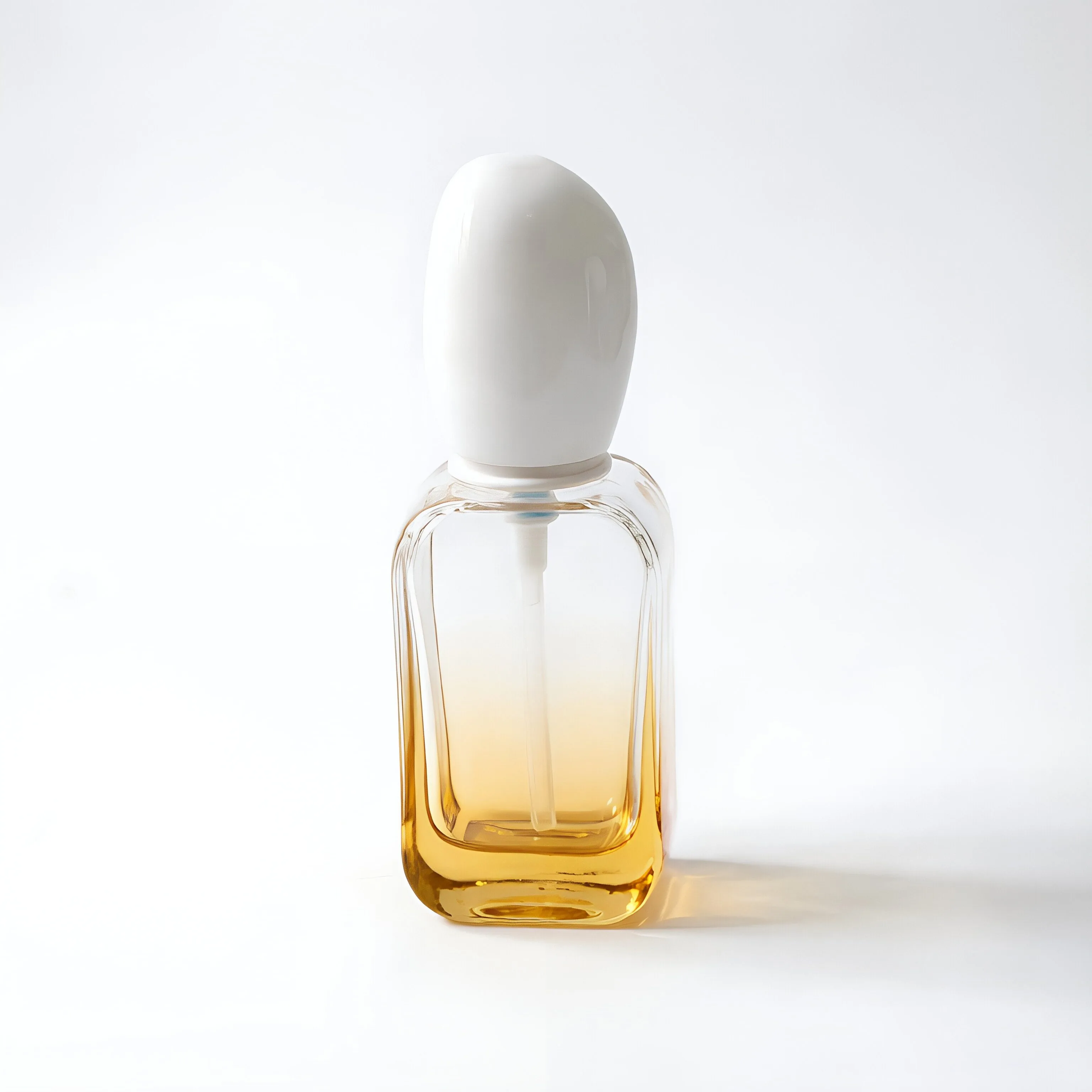 Clear Glass Perfume Oil Bottle with Gold Base