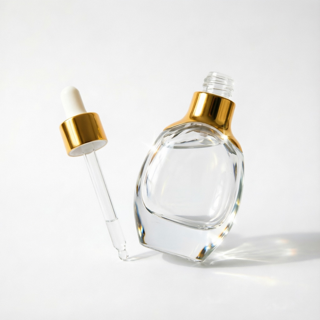 Clear Round Glass Essential Oil Dropper Bottle