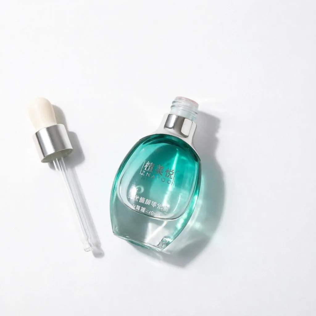 Aqua Blue Glass Serum Dropper Bottle