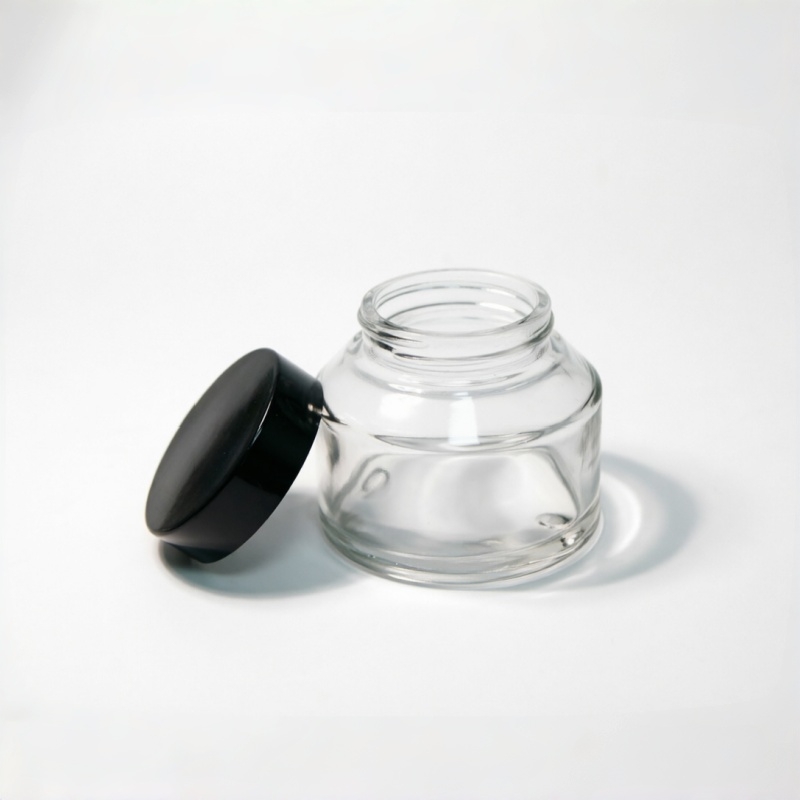 individuell Shape Glass Cremetiegel mit Black Lid