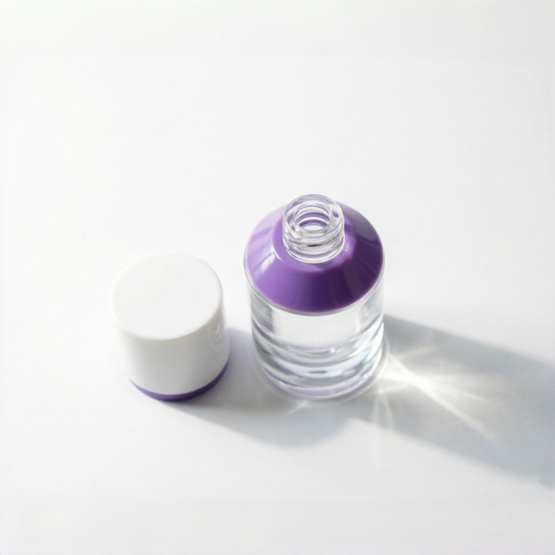 Purple Bottleneck klar Glass Cosmetic Bottle mit Artistic Cap 15ml 30ml