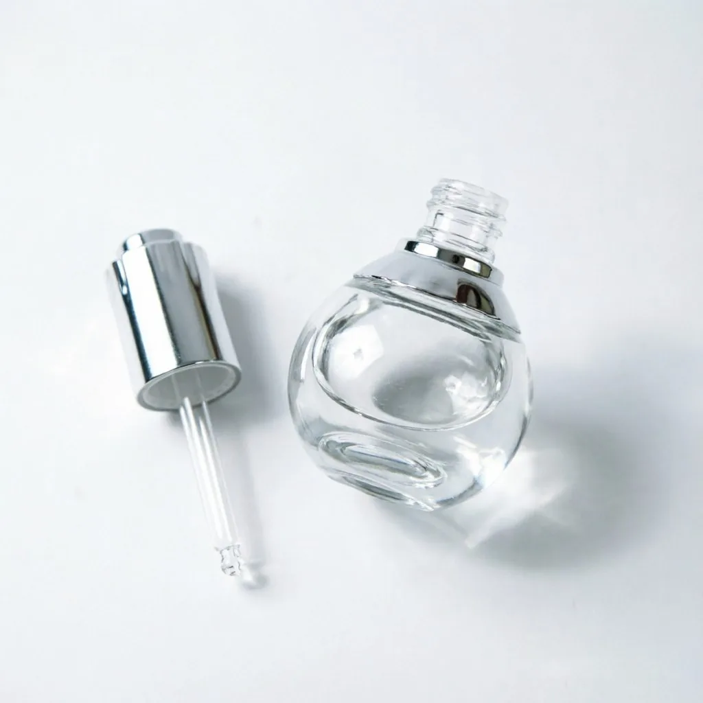 Round Glass Aromatherapy Bottle 포함 Silver Cap 30ml