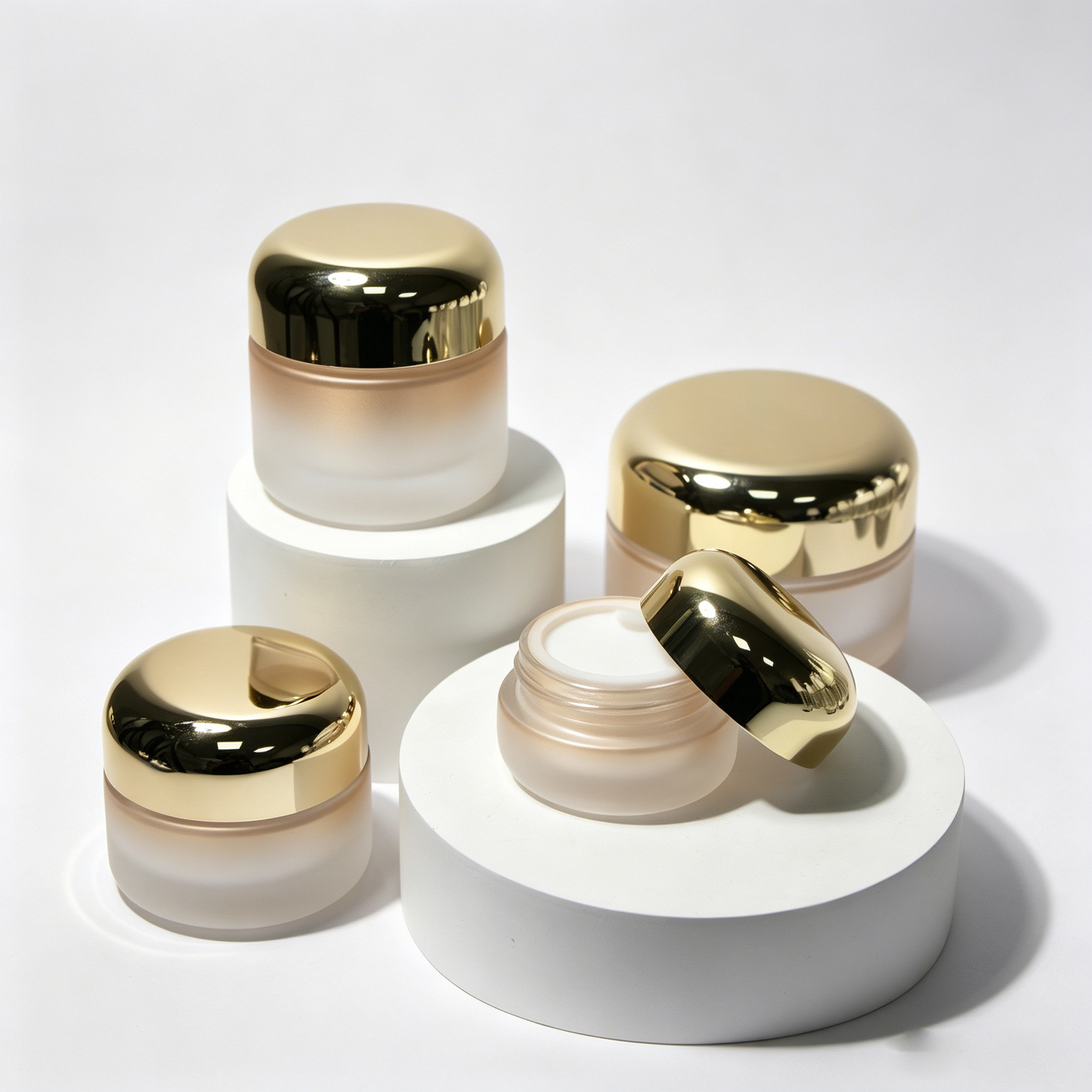 hochwertig Champagne Gradient mattiert Glass Cremetiegel 15g