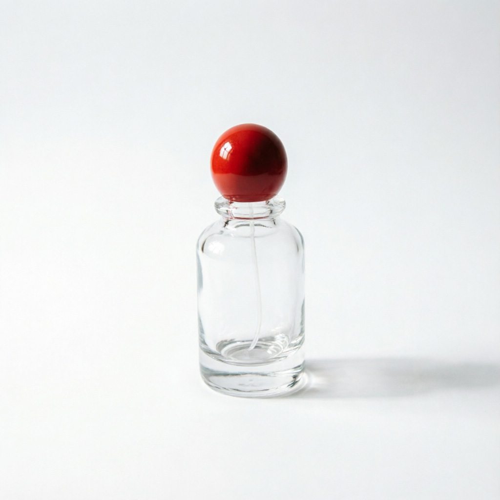 Clear Round Glass Perfume Bottle with Colorful Ball Cap 30ml 50ml 100ml