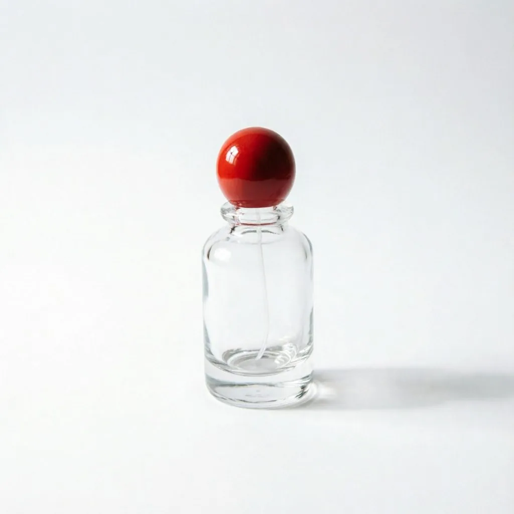 Clear Round Glass Perfume Bottle with Colorful Ball Cap 30ml 50ml 100ml