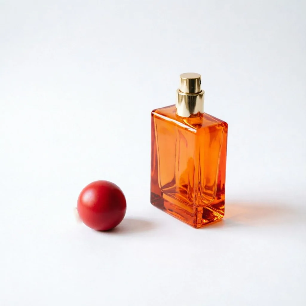 Pink Square Glass Perfume Bottle with Ball Cap 50ml