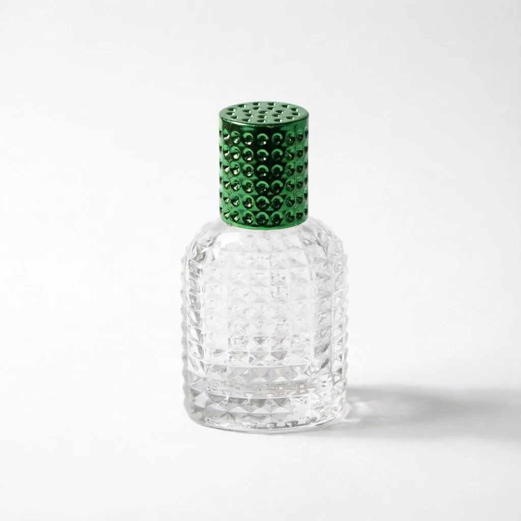 Embossed Glass Perfume Bottle with Diamond Cap 30ml 50ml 100ml