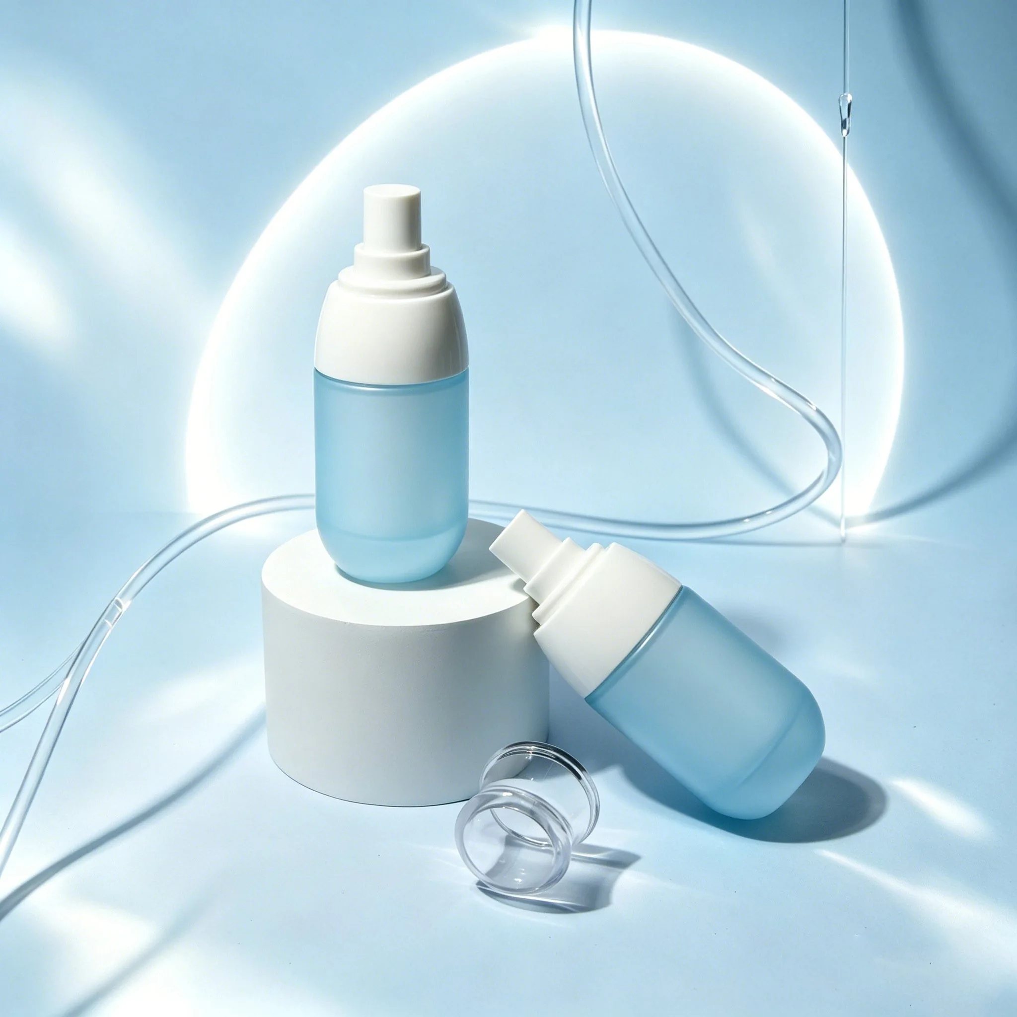 Light Blue Glass Spray Bottle 30ml