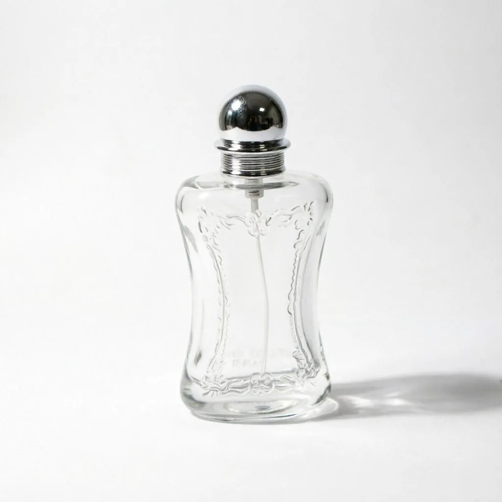 Curved Embossed Glass 향수 병 포함 Silver Ball Cap 50ml