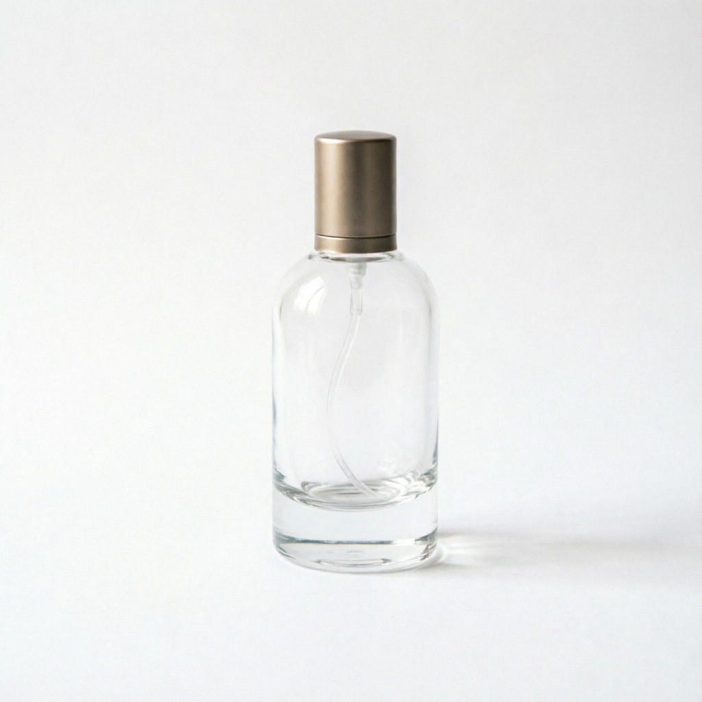 Oval Clear Glass Perfume Bottle with Metallic Cap 15ml 30ml 50ml 100ml