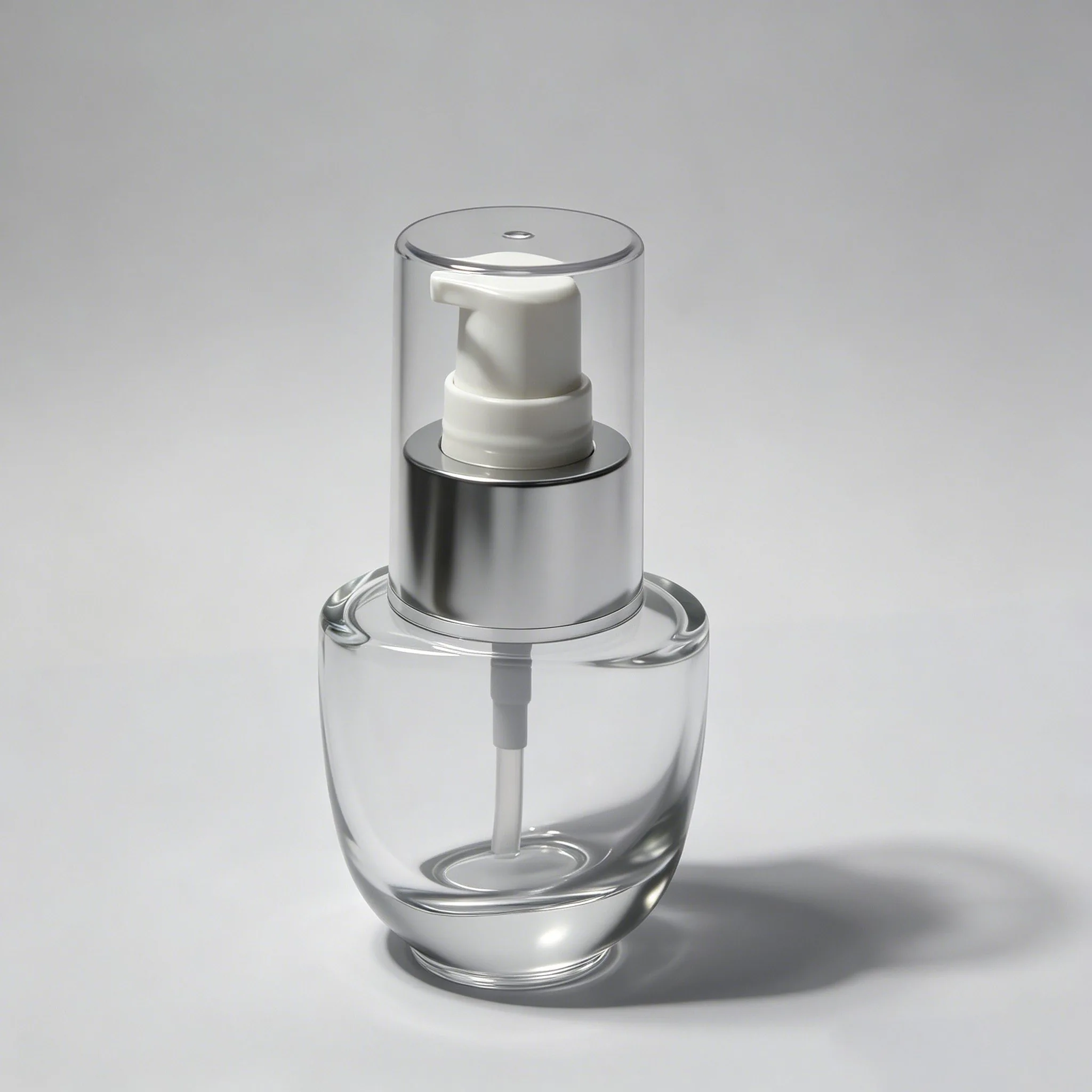 투명 Oval Glass Serum Pump Bottle 30ml