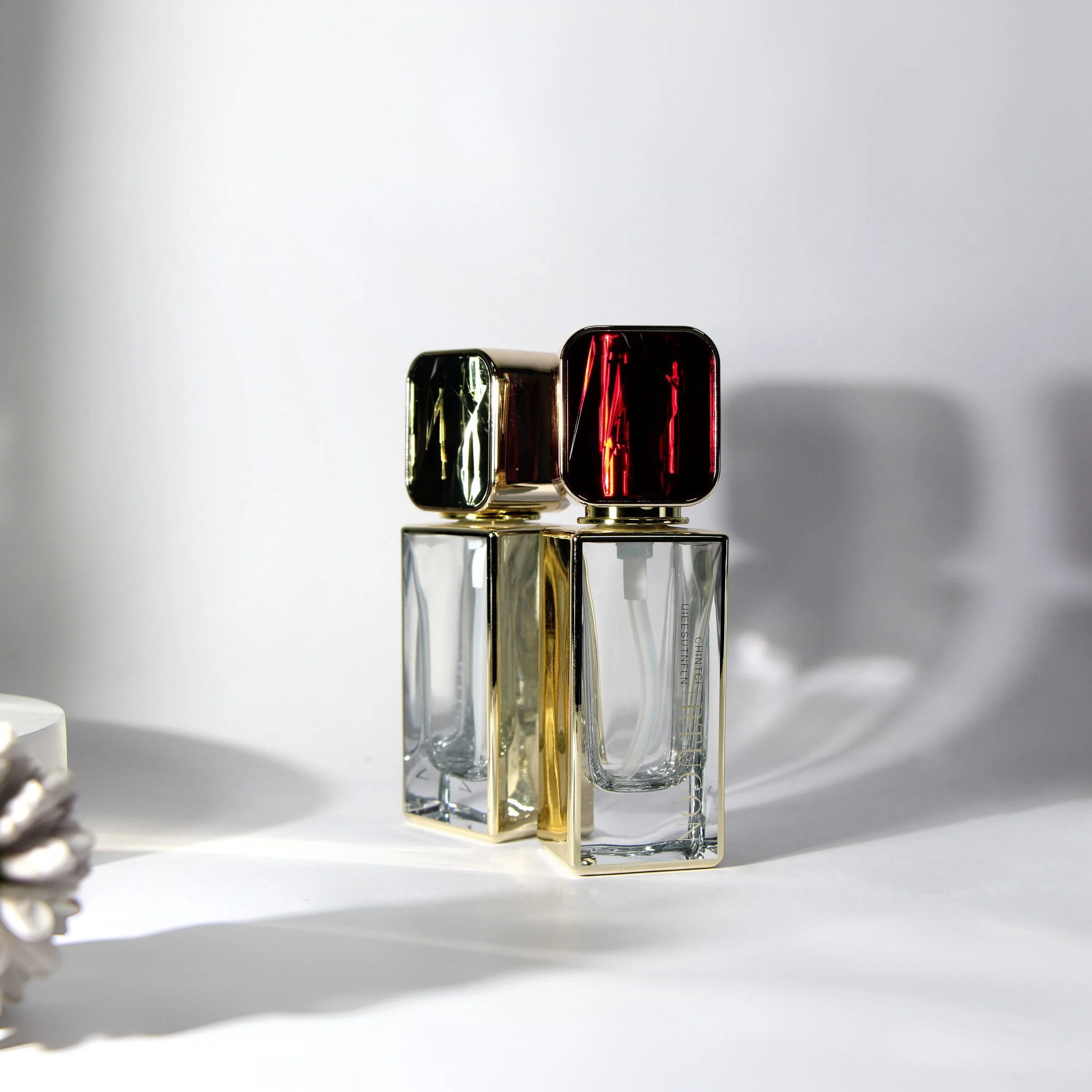 Luxury Rectangular Foundation Bottle with Gemstone Cap