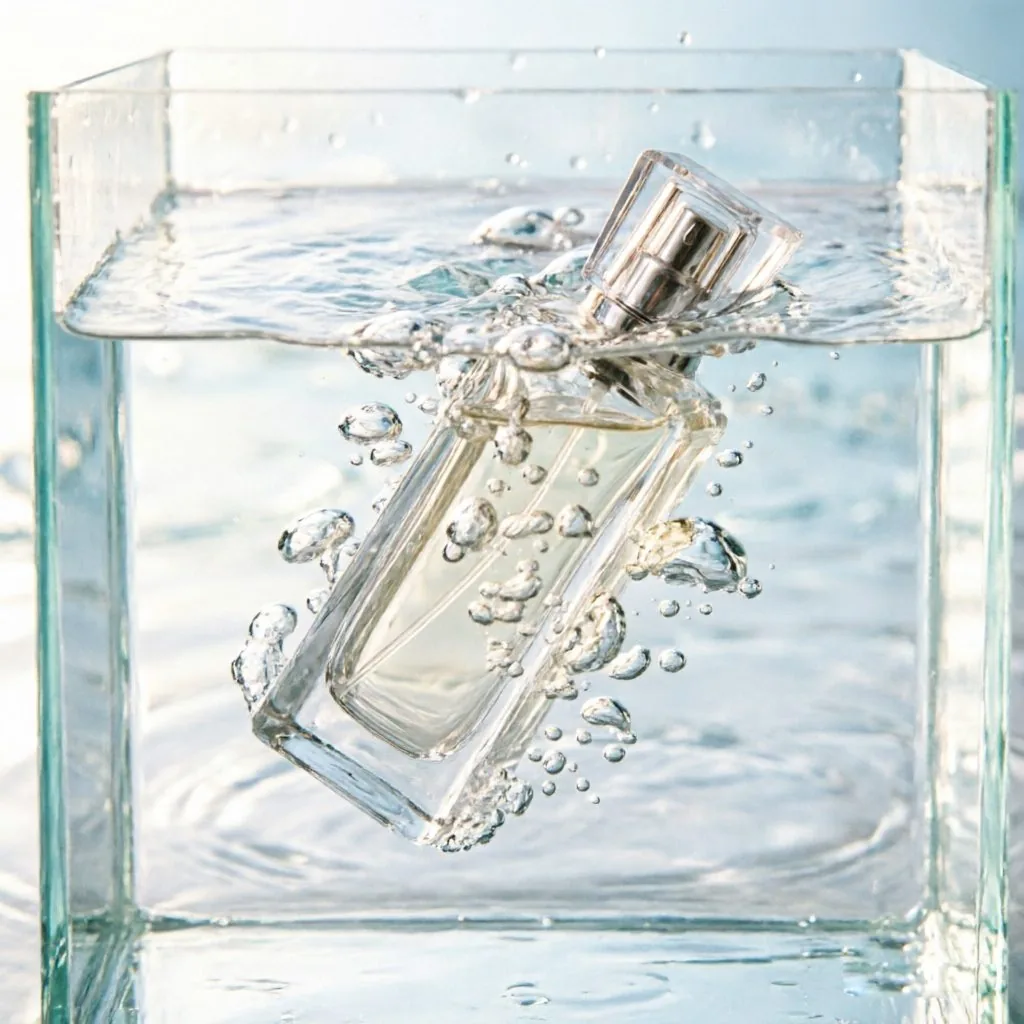 Tall Rectangular Clear Glass Perfume Bottle with Silver Square Cap 50ml