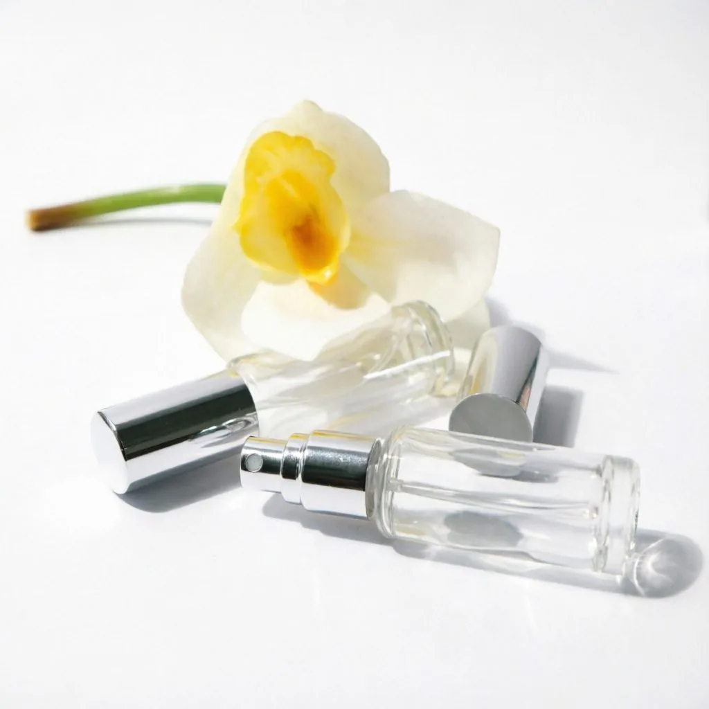 Mini Square Glass Perfume Bottle with Silver Spray Pump 5ml 8ml 15ml 30ml