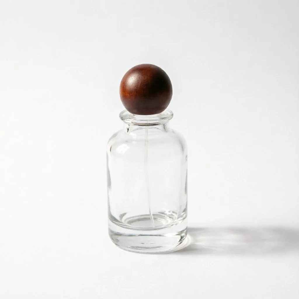 Clear Round Glass Perfume Bottle with Colorful Ball Cap 30ml 50ml 100ml
