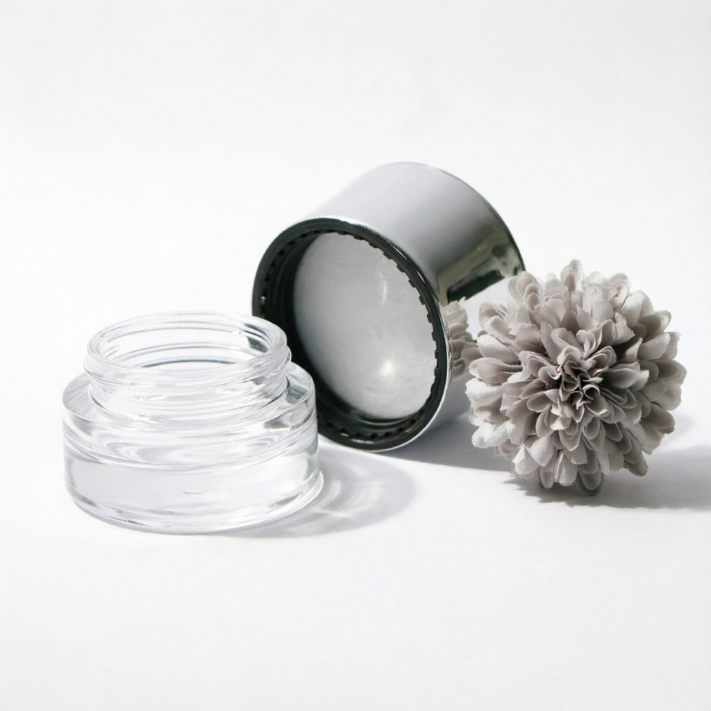 10g klar Glass Cremetiegel mit Silver Lid