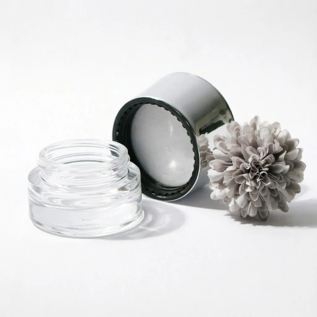 10g Clear Glass Cream Jar with Silver Lid