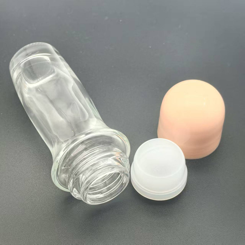 NS-G002 50ml glass perfume roller bottle, with rollers and plastic cap