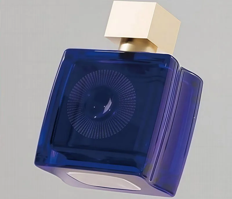 Luxuriöse, hochwertige 50-ml-Flasche aus dunkelblauem Milchglas