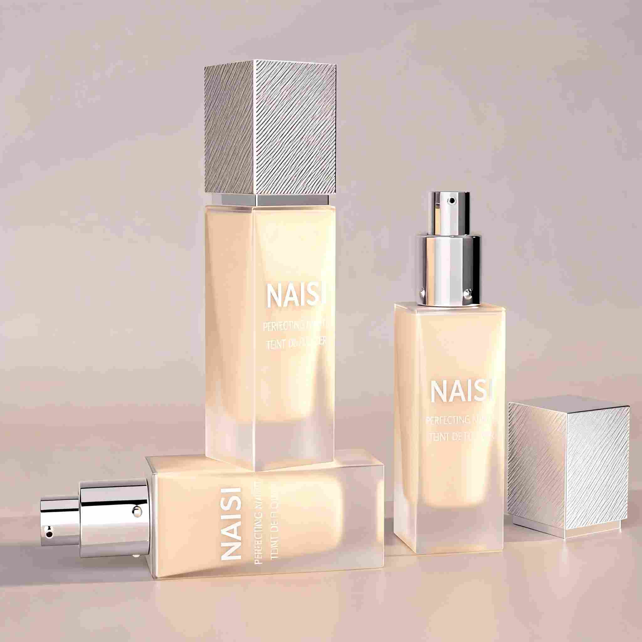 NS-F008 Square 30ml Cosmetic Foundation Lotion Pump Bottle