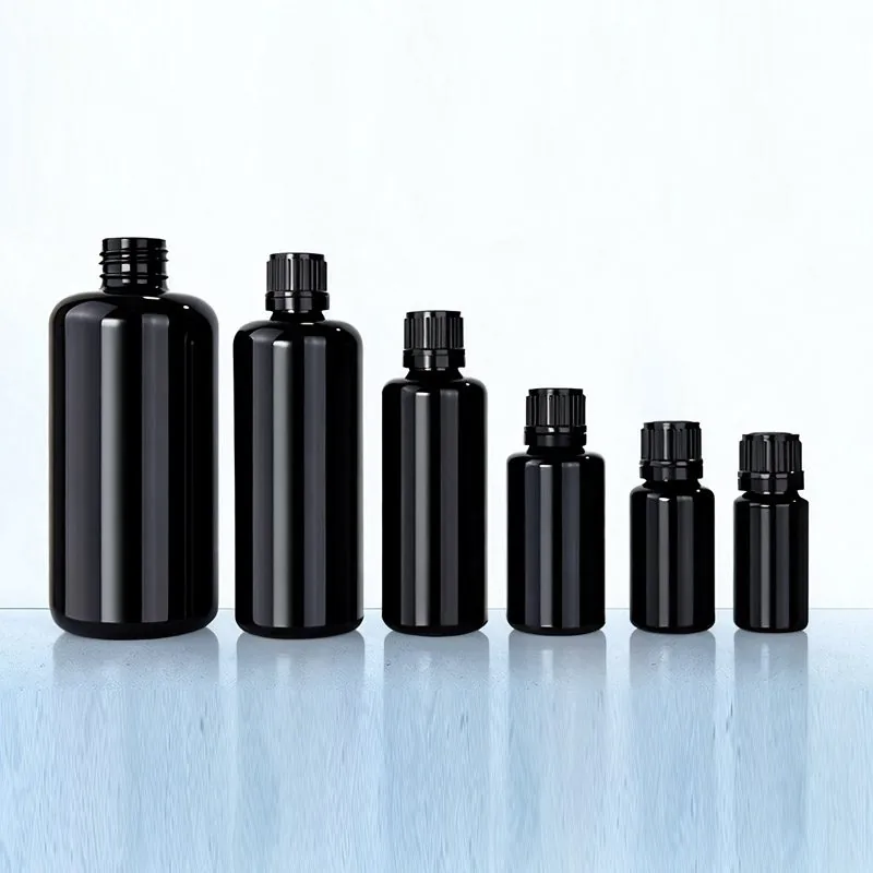 10ml 15ml 30ml Küçük Siyah Boston Yuvarlak Damlalıklı Cam Şişe
