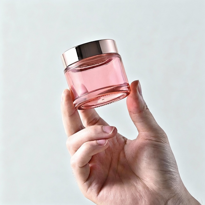 NS-M001 Orange Round Cosmetic Cream Glass Jar