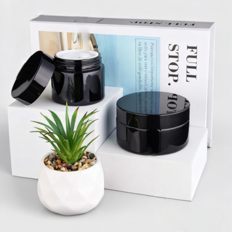 NS-M007 Black cream bottle series,  High-Quality Cosmetic Packaging 60g, 100g
