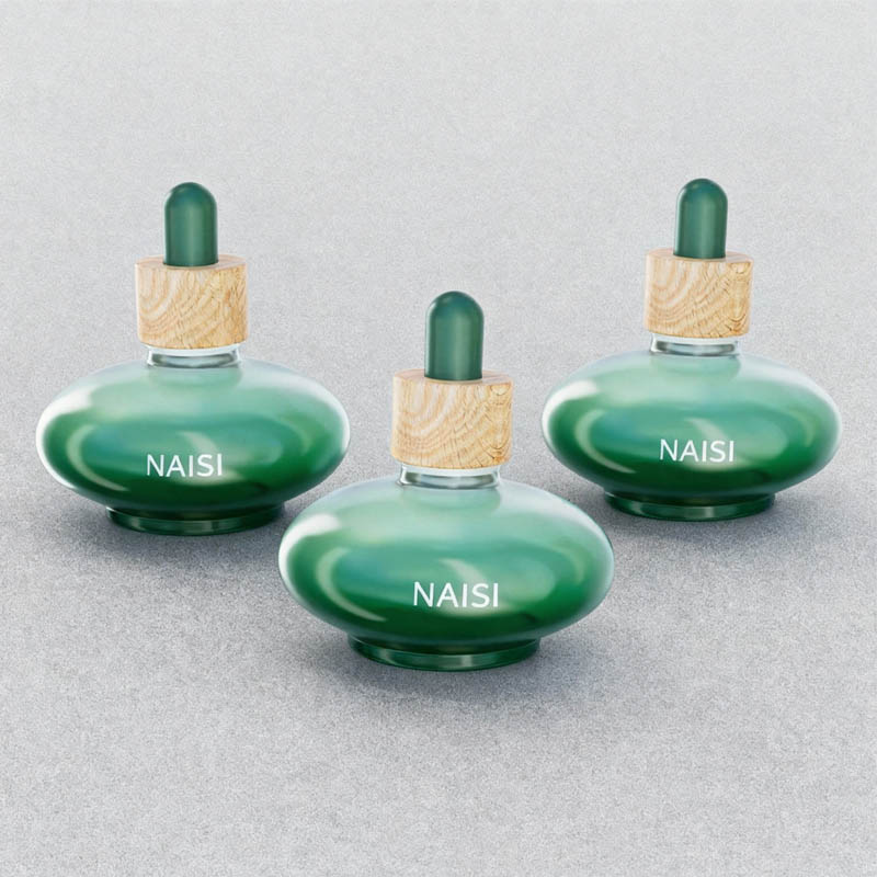 NS-D006 New 30ml transparent ice cube bottle with dropper for essential oil bottle