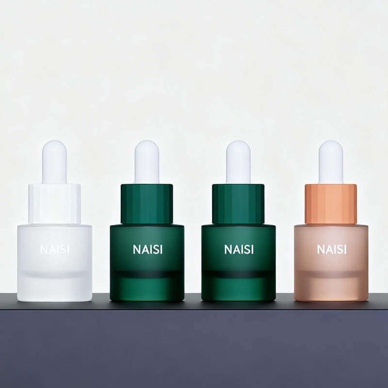 NS-D0013 Green Glass 20ml Dropper Bottles Glass Thick Bottom Pipette Bottle