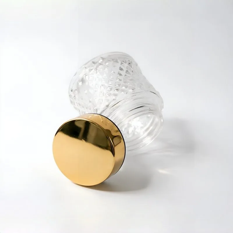 Luxury Frosted Glass Cream Jar with Gold Lid