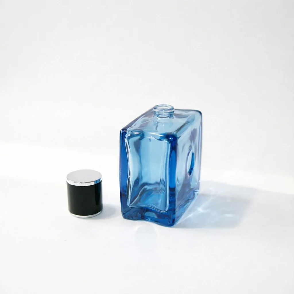 50ml Clear Square Perfume Bottle with Silver Cap