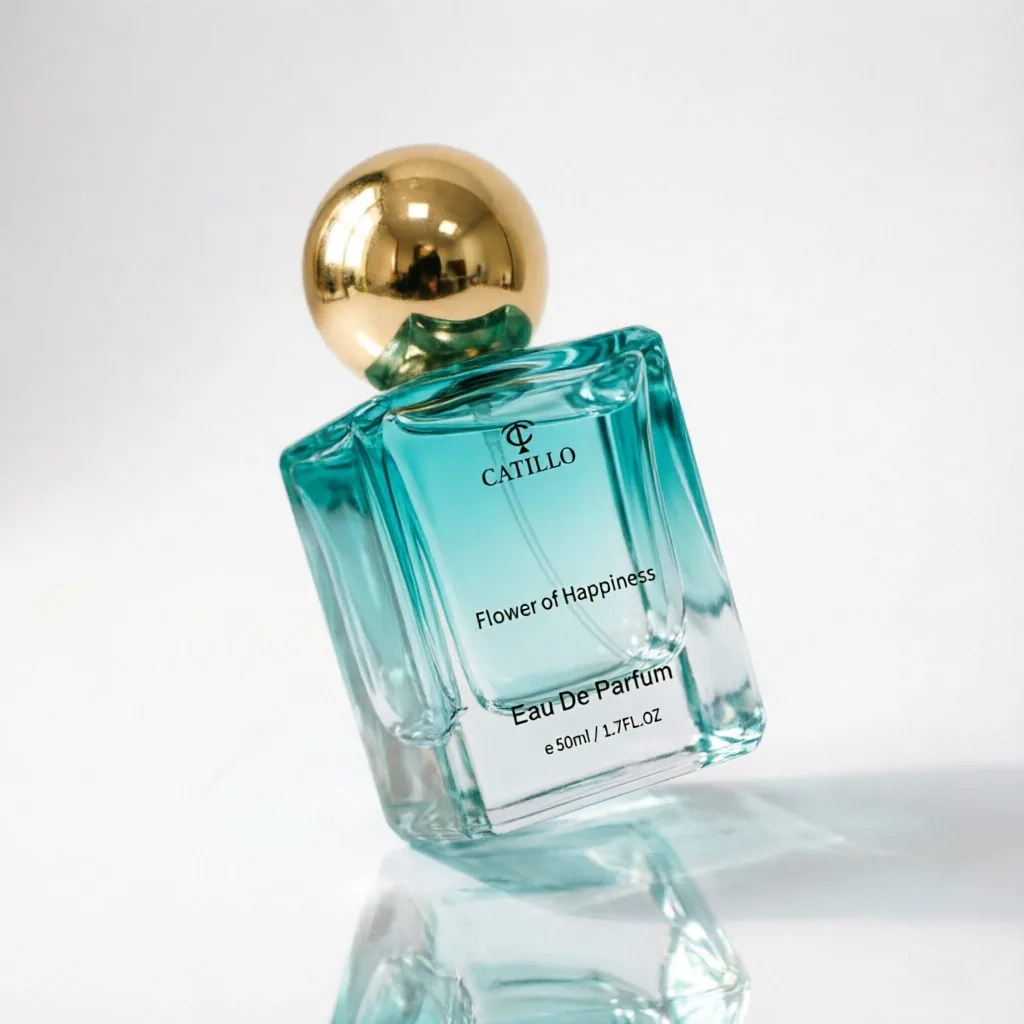 Green Square Perfume Bottle with Matte Finish