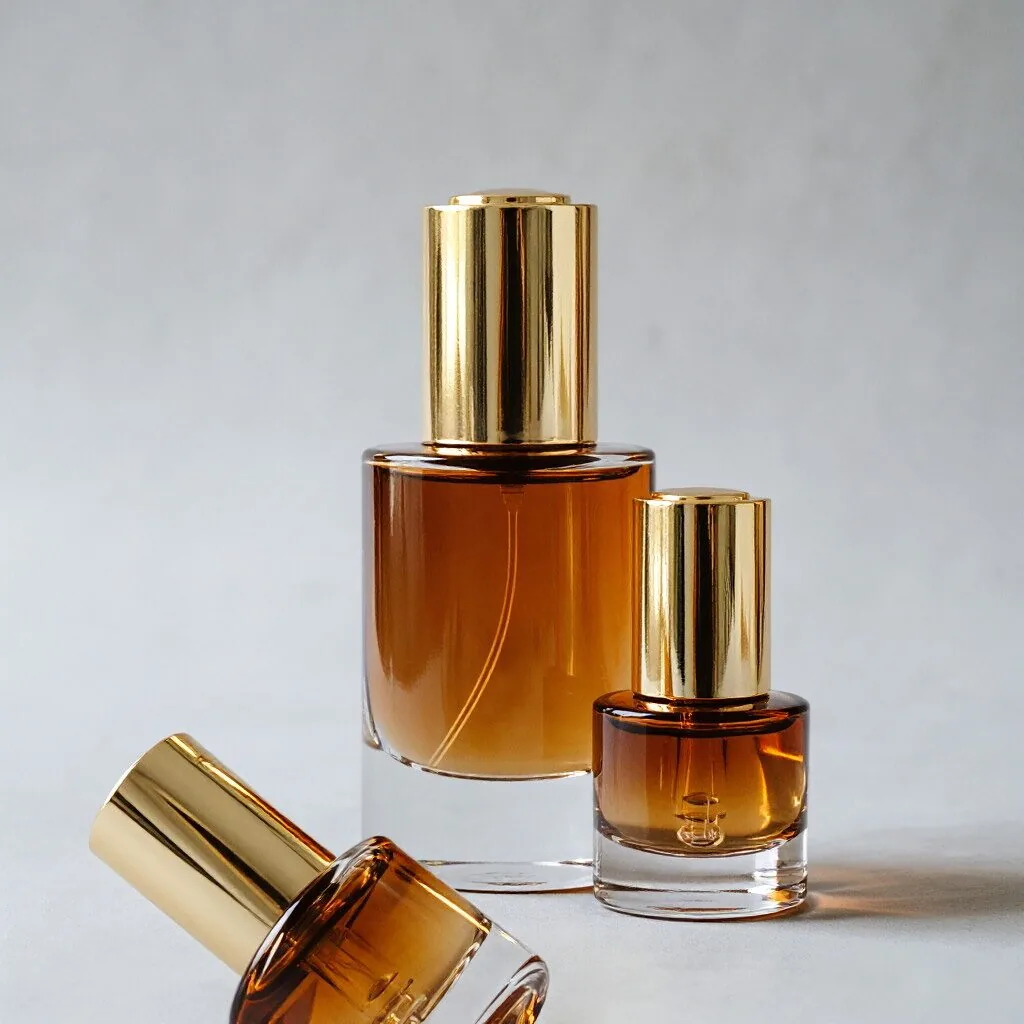 Luxury Amber Glass Serum Pump Bottle