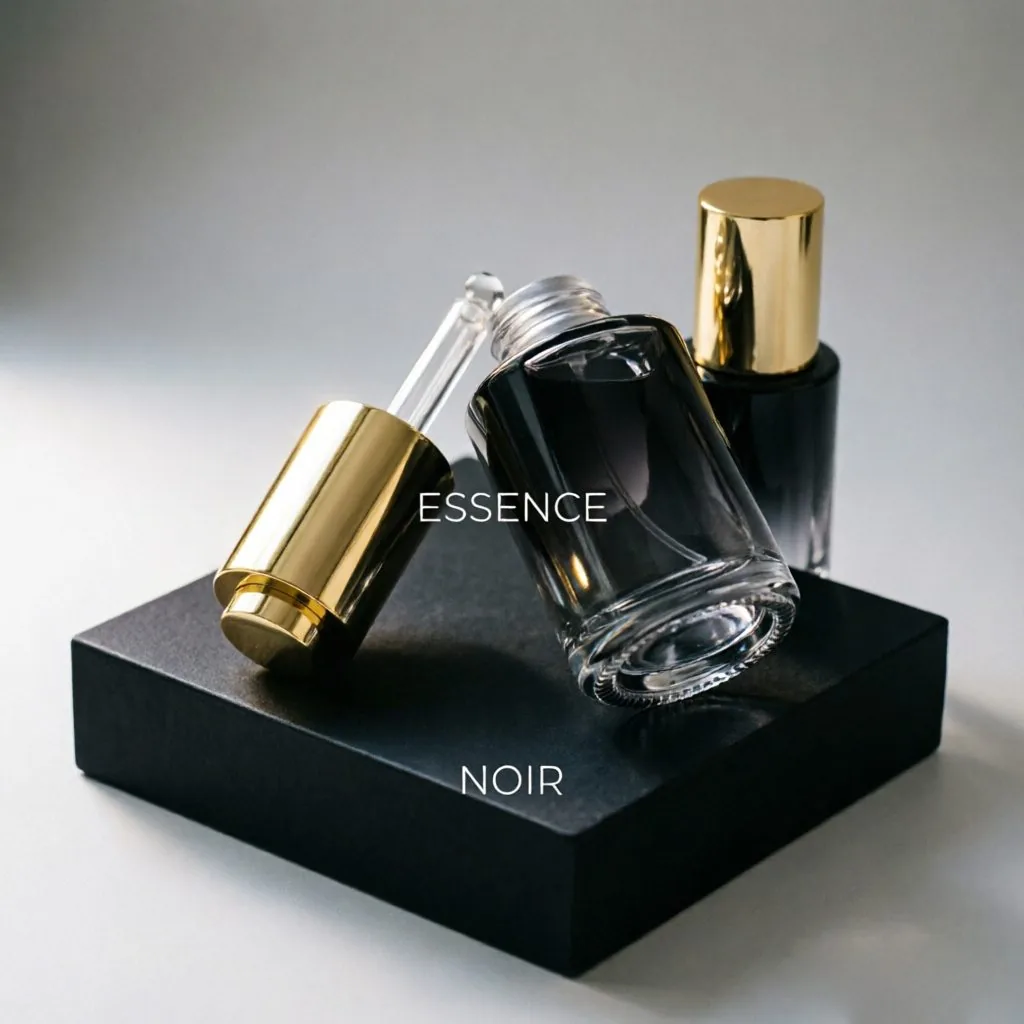 Black Gradient Glass Essence Bottle