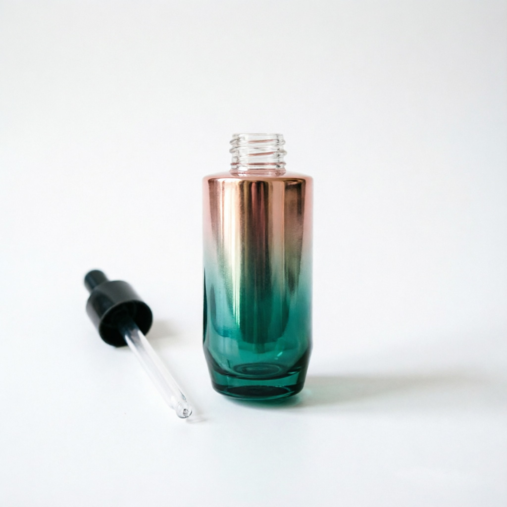 Iridescent Gradient Glass Dropper Bottle
