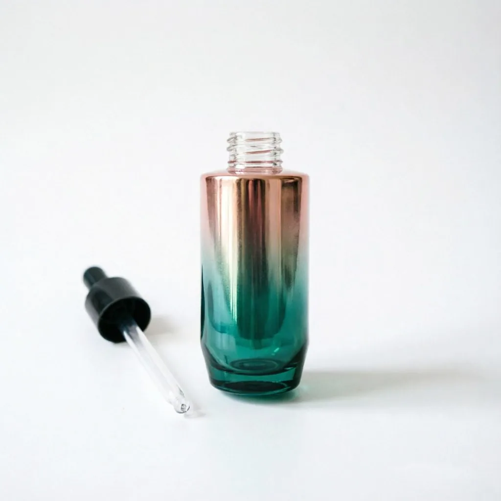 Iridescent Gradient Glass Dropper Bottle