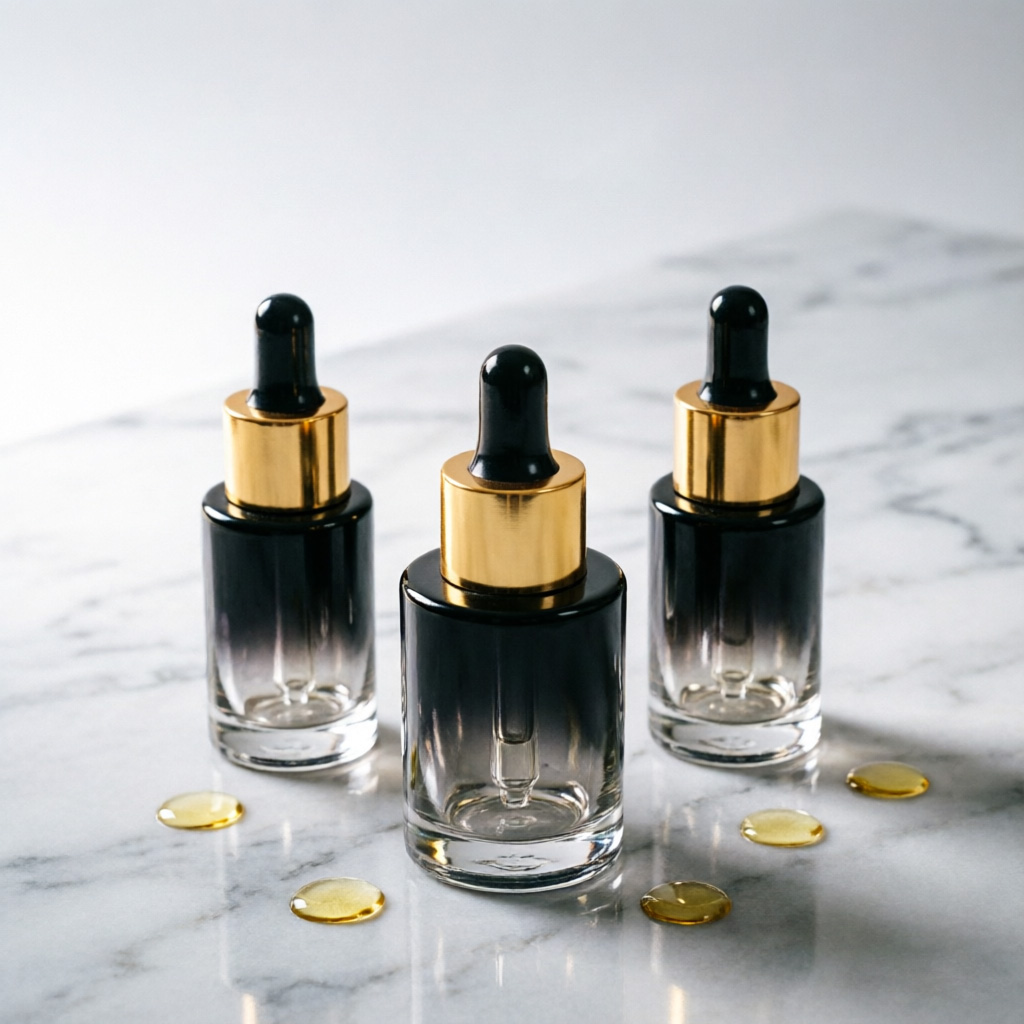 Black Gold Glass Serum Dropper флакон
