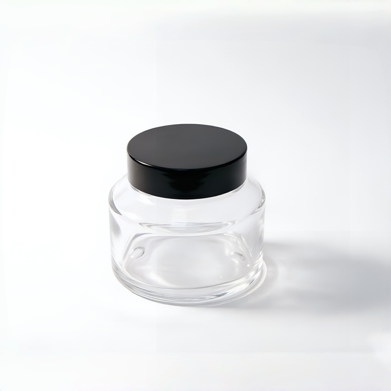 individuell Shape Glass Cremetiegel mit Black Lid