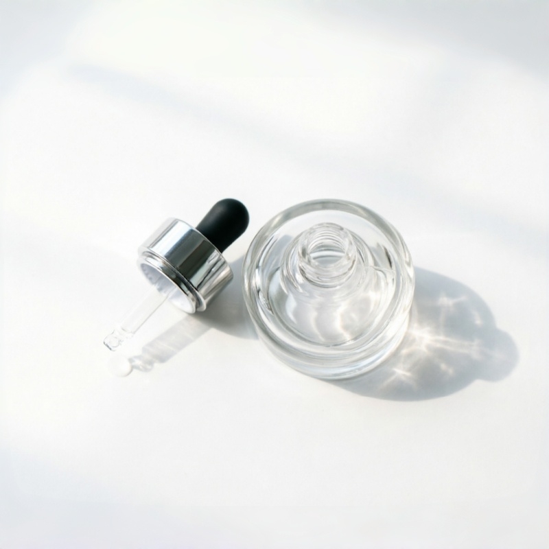 Round Clear Glass Serum Dropper şişe 30ml