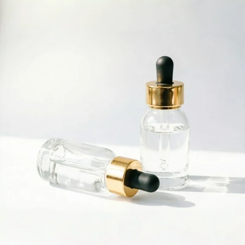 투명 Glass 롤러 병 포함 Gold Cap 30ml