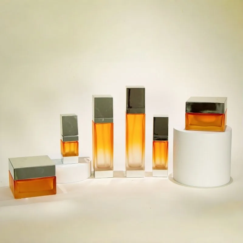 30g 50g Glass Empty Cream Jar Square Cosmetic Bottle